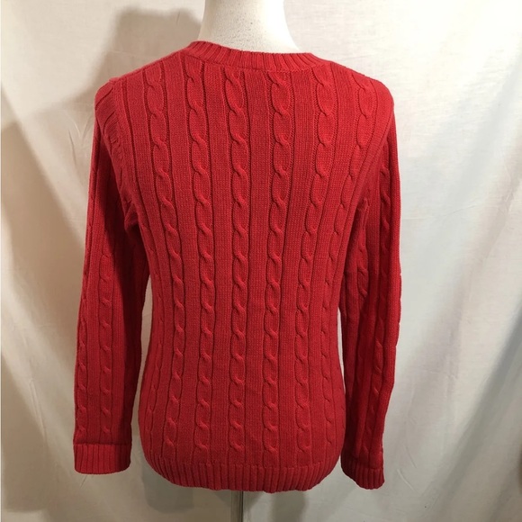 Cherokee Red Cable Knit V Neck sweater - Womens Small, Bust 19”, Length 23” - Picture 2 of 3